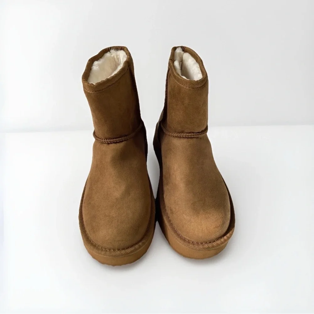 EUC Arizona Jean Cozy Brown Womens Boot Sz 7 platform heel memory foam Ruthie